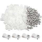 XINGYHENG 100pcs White Nylon R-Type Cable Clamps Fastener for 6.35mm ( 1/4' )Dia Wire Tube Plastic Wire Cord Clip Fixer with 100 Pack Screws for Wire Management