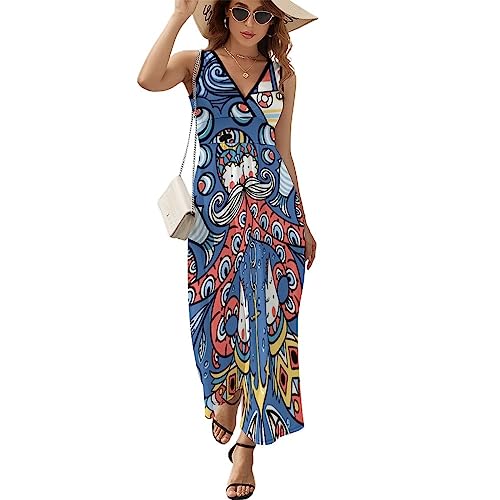 Robe à volants pour femme Groundhog sans manches col en V Multi1 taille L
