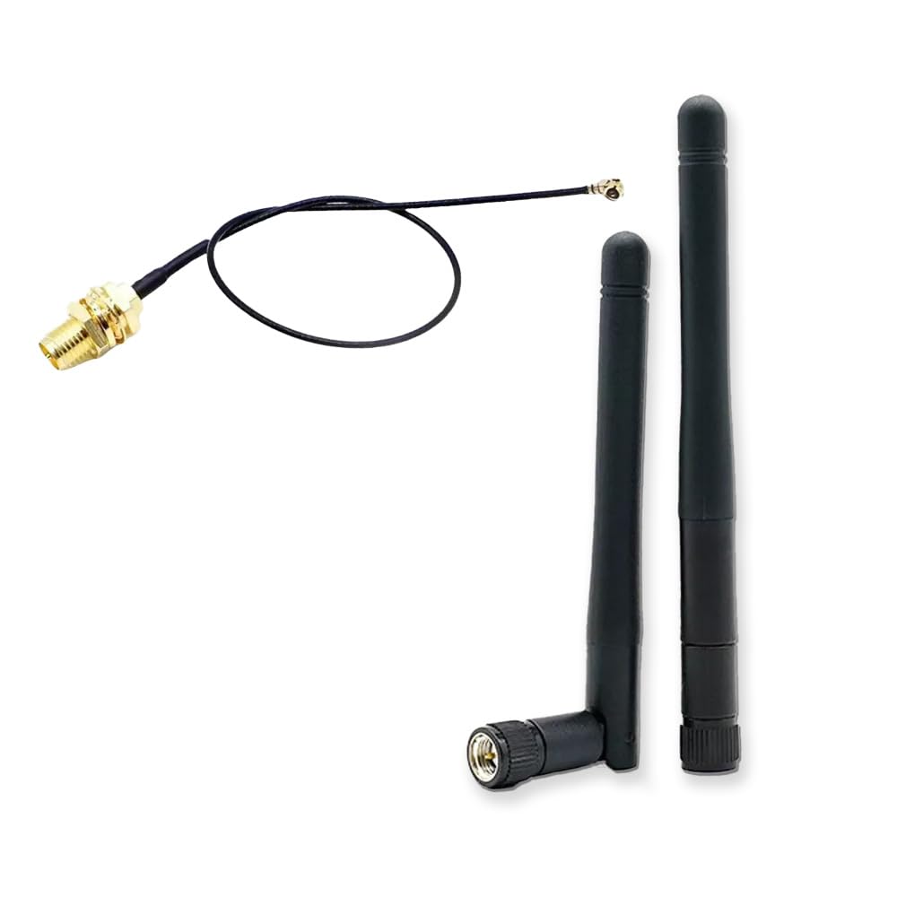 SMA Antennas 2.4/5.0GHz Male with Female U.FL/IPX/IPEX to SMA Female Antenna WiFi Pigtail Connector (Antenna + Cable Pack of 2)-picture-30