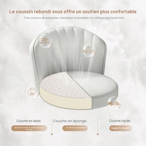 Chaise d'ordinateur compacte avec dossier bas pour bureau de chambre