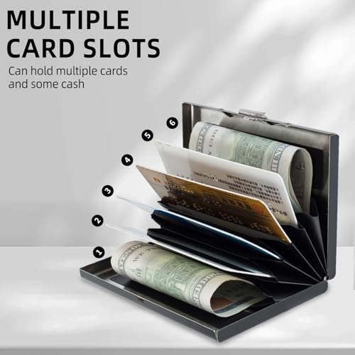 Metal Wallet, Minimalist Aluminum RFID Wallet & Credit Cards Wallets, Purple Lotus Flowers Slim Mini RFID Blocking Credit Card Holder for Men & Women, 6 Slots Front Pocket Card Case3