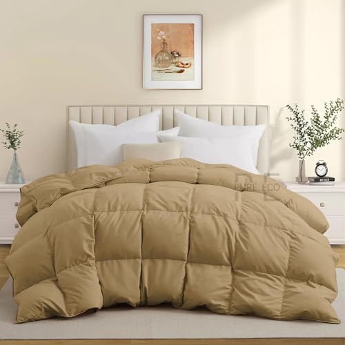 Image of PURE ECO 600 GSM Down Alternative Comforter for Single Size (60 inchX90 inch) - 600 GSM Heavy Winter Comforter /Rajai /Duvet /Blanket Microfiber Super Soft Fluffy for Winter Single Size - Beige Color