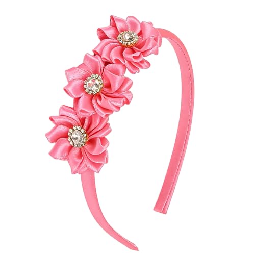 Soft Fabric Floral Rhinestones Hair Hoop Props with Nonslip Feature for Uncomfort Long Term Wear in Active Setting Multi Petal R