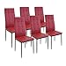 Albatros Silla de Comedor Rimini, Set de 6, Rojo, SGS Probado