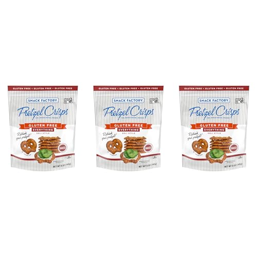 Image of Snack Factory Pretzel Crisps, Gluten Free Everything Flavor, 5 Oz (Pack of 3)