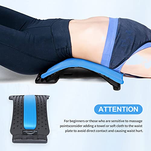 Back-Stretching-DeviceBack-Massager-for-Bed-Chair-CarMulti-Level-Lumbar-Support-Stretcher-Spinal-Lower-and-Upper-Muscle-Pain-ReliefBlackBlue