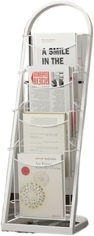 Magazine Rack, Floor - Standing Magazine Rack for Book, Newspaper, Periodical Storage & Single - Page Display Brochure Display Stand(Gold)