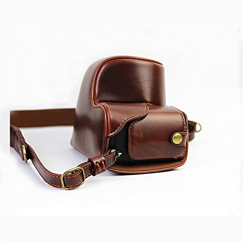 MCNVNEFSAW PU Leather Case Camera Bag Protective Cover Bag With Battery Opening A6000 ILCE-6100 A6100 A6400 A6300 ILCE-6400 Fit For Sony camera bag(Bruin) - Image 4