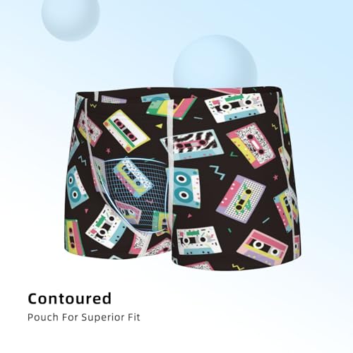 Boys' Cotton Boxer Brief Soft Underwear-Colorful Retro Tape4