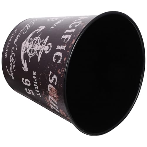 Bote de basura retro de hierro estilo europeo negro