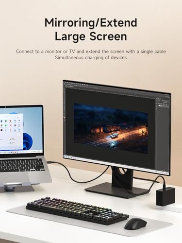Image of Hagibis Switch2 Dock for Nintendo Switch 1 /2, USB C to HDMI Cable Adapter with 8K@60Hz HDMI, 100W PD, Type-C to HDMI Adapter for Laptop, Tablet, SteamDeck, ROG Ally (Black 8K@60Hz)