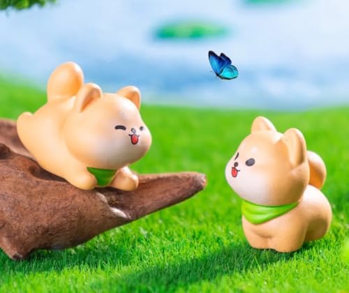 Image of VRB Dec 1 Set Miniature Showpiece Set for Home Decor,Car Dashboard,Valentine,Living Room,Gifts Figurines,Cake Decoration Items,Figurines for Home Decor. ((3 Pcs Cute Dog Miniature))