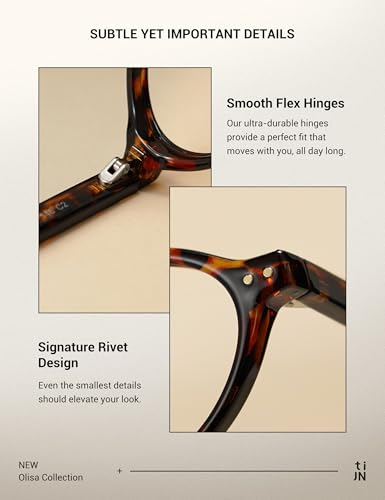 image for TIJN Olisa Blue Light Blocking Glasses for Women Men,Oval Small Frame 