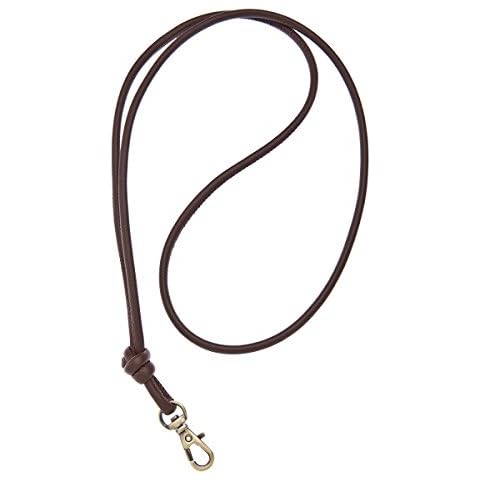 Logan Whistles Lamb Nappa Leather Lanyard with Brass Clip, Brown Cover