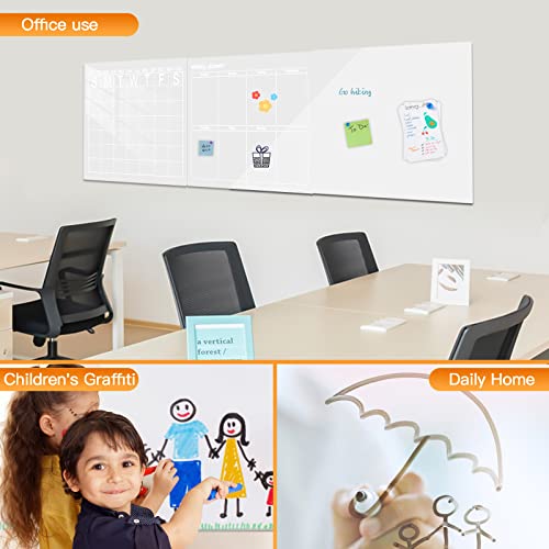 2Pcs Acrylic Magnetic Dry Erase Board Calendar And Message Board For Fridge 16"X12" Inches Clear Dry Erase Calendar For Refrigerator Includes 6 Colorful Dry Erase Markers (Monthly Plan) #TOP6