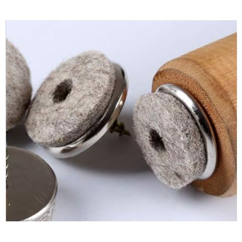 16pcs 24mm Furniture Screw-On Felt Pads Cover