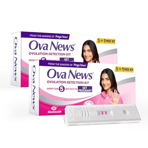 Ova News - Ovulation Detection Kit from Prega News | Identifies 5 Most Fertile Days to Conceive in 5 Mins (Pack of 2)