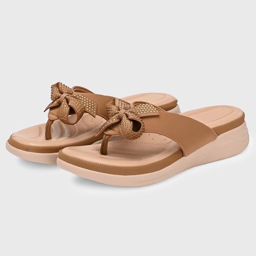 Image of Centrino Women's Sandals | Stylish Slip-On Sandals for Ladies | Durable Soft Cushioned Footbed for Comfort | Elegant & Trendy Design | Lightweight Daily And Casual Use Flip Flops (9343)