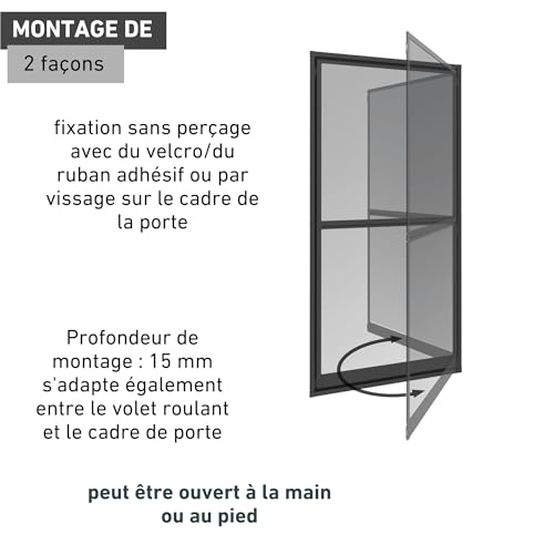 Moustiquaire de porte battante Windhager EXPERT structure alu robuste