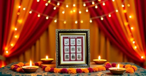 Image of 999Pure Silver Ashta Ganesh Photo Frame for Home & Temple | Premium Silver | Pooja Room & Wall Decor | Office, Wedding & Festival Gift | Certificate Included | Tabletop Size 5.5x5 inch
