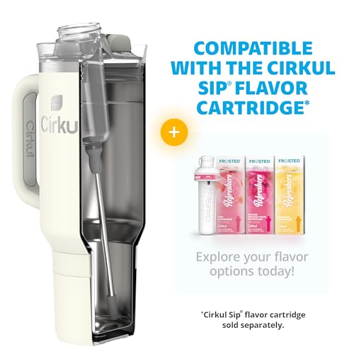 Image of Cirkul 40oz. Pearl Stainless Steel Tumbler with Handle, All-Day StrawSip, Double-Wall Insulated