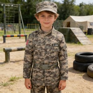 Disfraz de Soldado Militar Camuflado para Niños miniatura 5