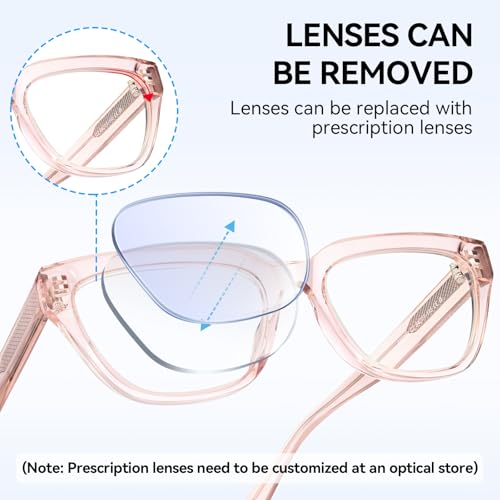 Image of Dollger Blue Light Blocking Glasses For Woman Men Rectangle Cat Eye Computer BlueLight Glasses Clear Lens Non-Prescription