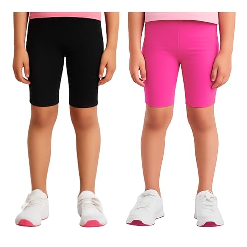 Image of Joe & Joe Shorts for Girls Premium Cotton Lycra Cycling Shorts - Pack of 2 | Inner Shorts for Yoga & Sports & School Uniform.