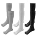 Topbuti 3 Pack School Uniform Cotton Knee High Socks Black White Grey Knee High Socks for Girls and Boys