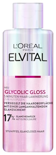 L'Oréal Paris Elvital Glycolic Gloss 5 Minuten Haar-Laminierung für glanzloses und stumpfes Haar, Glossing zum Verbessern der Haarqualität und für mehr Glanz, Haarversieglung mit Glykolsäure, 200ml