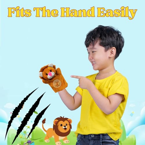 Image of Lion Hand Puppets for Kids Learning | Soft Plush Hand Puppet Toys for Storytelling, Role Play & Interactive Teaching | Educational Toys for Kids, Toddlers & Preschool Children