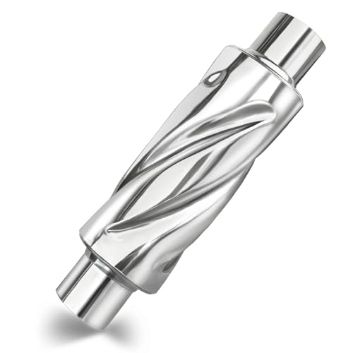 Peastorm Glasspack 2.5 Inch Muffler Exhaust Pipe Universal Performance Resonator Dual Loud Exhaust Tip 2.5 Inch Inlet for Trucks Car
