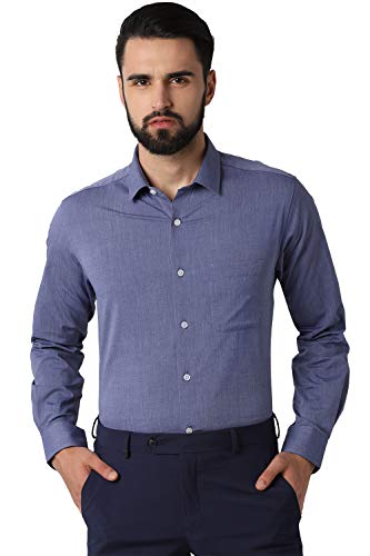 Image of Peter England Men's Printed Slim Fit Formal Shirt