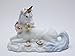 Cg 737-33 White Unicorn with Flowers Sitting Figurine