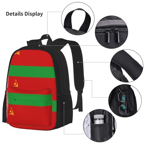 Flag Of Belarus Print 3 Piece Backpack Set, Laptop Daypack, Lightweight Bookbag Set With Lunch Bag Pencil Case4