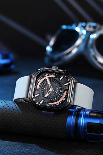 Image of Daniel Hechter Paris Rivoli Collection Modern Analog Watch for Men with Octagon Dial and Silicon Band-DHM1003