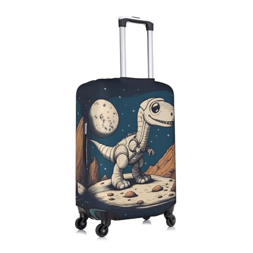 Funny Astronaut Dinosaur Rocke Tsa Approved Luggage Cover For 18-32 Inch Suitcases Scratch-Resistant Stretch Luggage Cover3