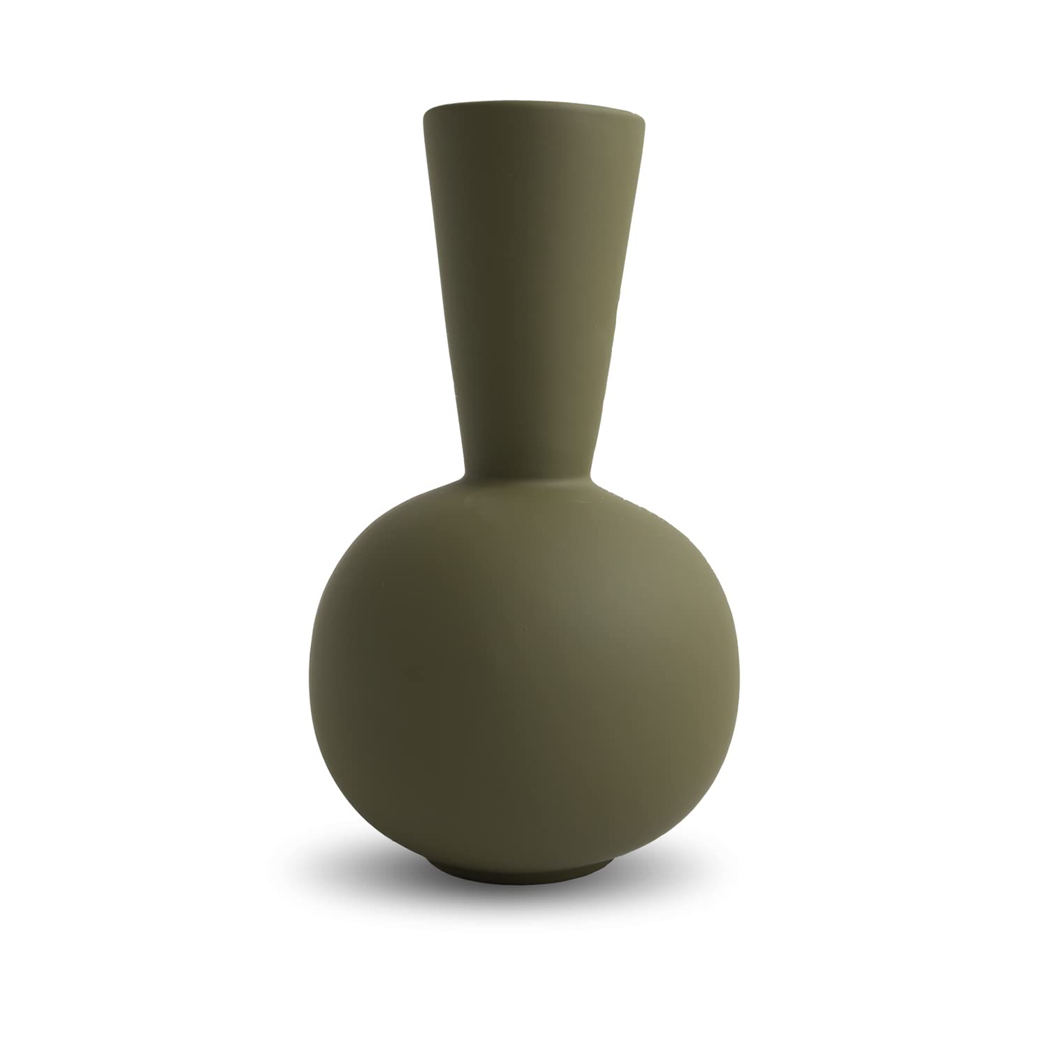 Trumpet Vase 30 cm Olive, diameter : 17, H: 30 CM