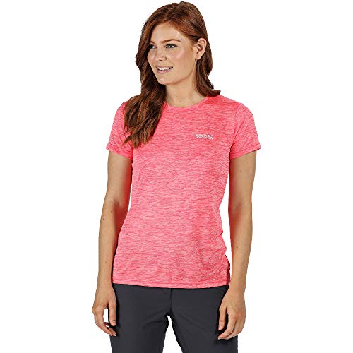 Image of Regatta Women Fingal V' Quick Drying Active Short Sleeve With Graphic Print T-Shirts/Polos/Vests - Neon Pink Gradi, Size 10