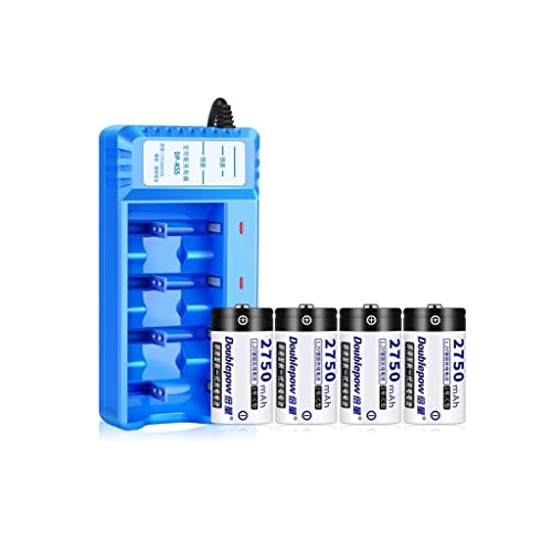 XCC Chargeur de kit de Batterie Rechargeable Smart 2 avec 4 Piles Rechargeables de Taille C LR141.2V