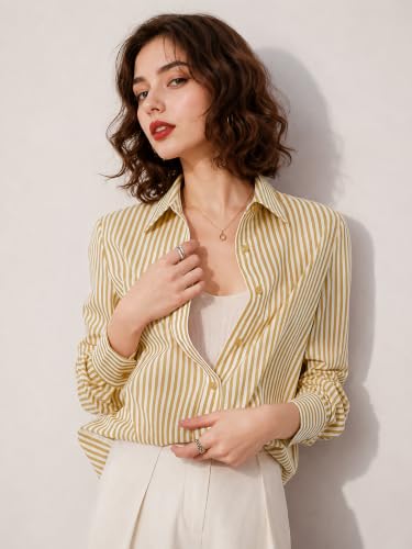 Image of Women Shirt||Women Relaxed Fit Vertical Striped Spread Collar Cotton Casual Shirt (S-12-19)