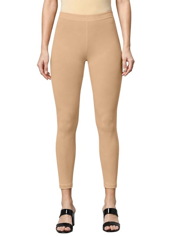 Image of TRENDMALLS Women's Microfiber Elastane Stretch Soft Cropped Leggings with Ultrasoft Waistband for Women