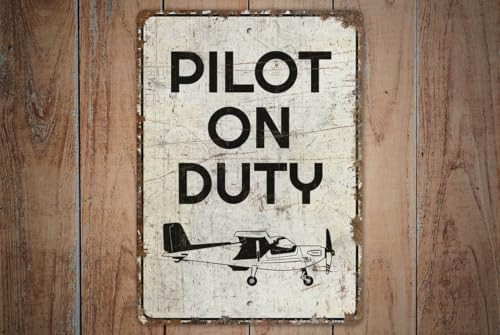Pilot on Duty - Pilot on Duty Decor - Pilot on Duty Sign - Pilot Gift Sign ���^���T�C�� �T�C��&�v���[�N �z�[���f�R���[�V���� 12x8�C���`/30x20cm