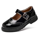 Funnydream Girls Mary Jane Oxfords Flat Dress Shoes Bright Black 4