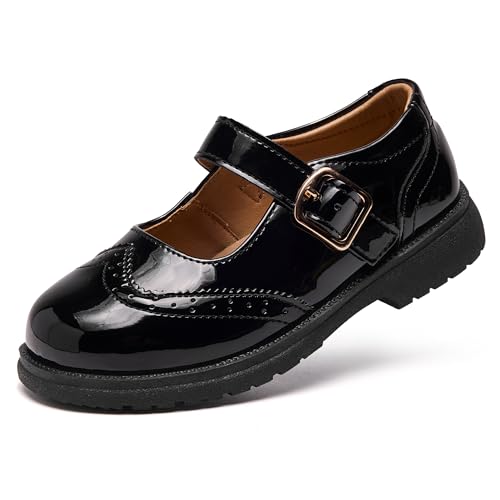 Funnydream Funnydream Girls Mary Jane Oxfords Flat Dress Shoes Bright Black 13