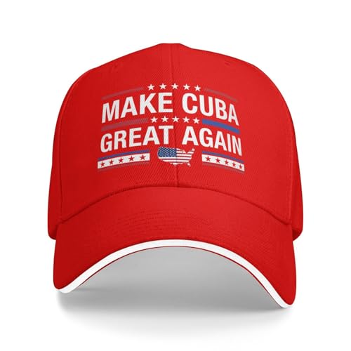 Make Cuba Great Again Caps Casual Baseball Caps Unisex Lightweight Classic Sun Hat Adjustable Golf Hat Red