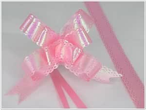 Amazon.com: Pack of 10 Pink Color Pull String Ribbon Bows Ideas for ...