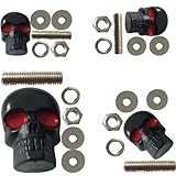 4PCS Universal Anti-Theft License Plate Frame Screws Auto Skull License Plate Frame Screws Bolts 0.2inch Ghost Head Decorative Screws Bolts Cap Covers for Car, Motorcycle Truck and More