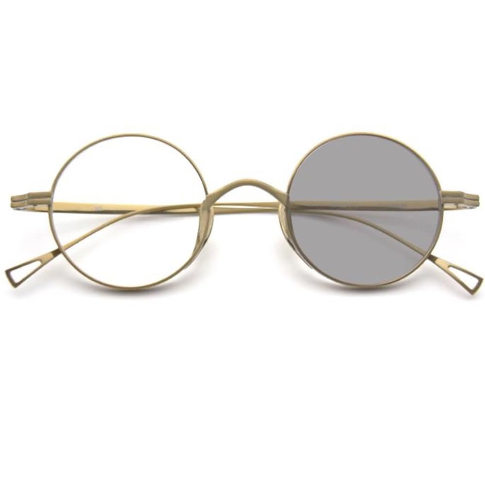 COKYIS Retro Sonnenbrille Golden Runder Lesebrille Progressive Multifokus Computerbrille Photochrome Presbyopie Lesehilfe Brille Titan Gleitsichtbrille (Color : Silver, Size : 3.5)