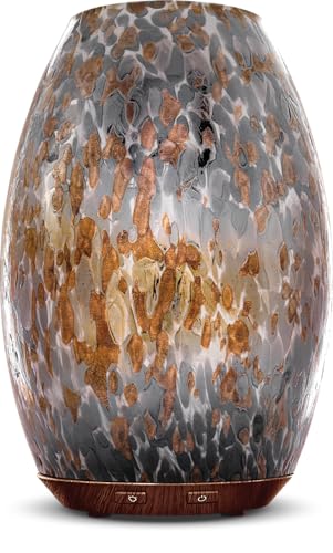 NOW - NOW Solutions, Ultrasonic USB Glass Swirl Aromatherapy Oil Diffuser, Extremely Quiet, Heat Free and Easy to Clean, Color Changing LED Diffuser